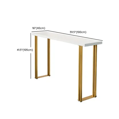 Glam White Wood Gold Iron Sled Bar Tables #size