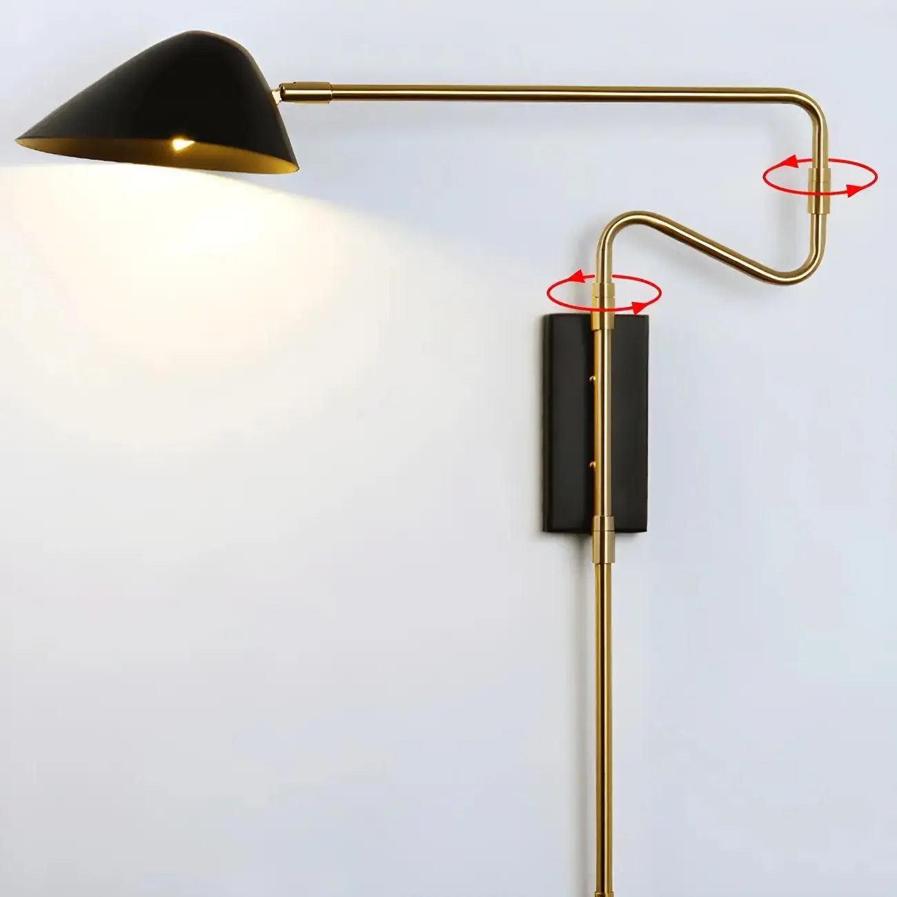 Indoor Bi-pin Swing Arm Wall Light for Bedside Image - 2 | homeyfad