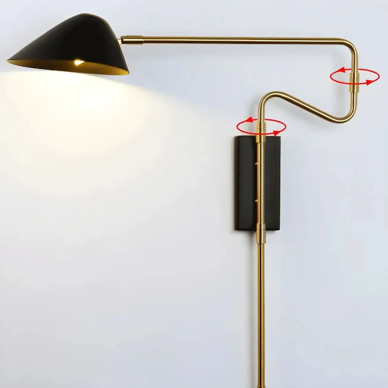 Indoor Bi-pin Swing Arm Wall Light for Bedside Image - 2