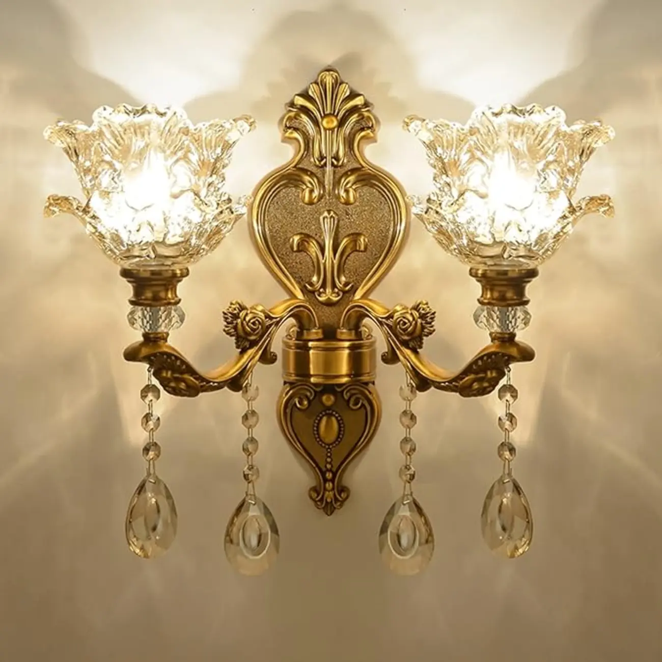 Antique Brass Geometric Indoor Wall Sconce Image - 1 | homeyfad