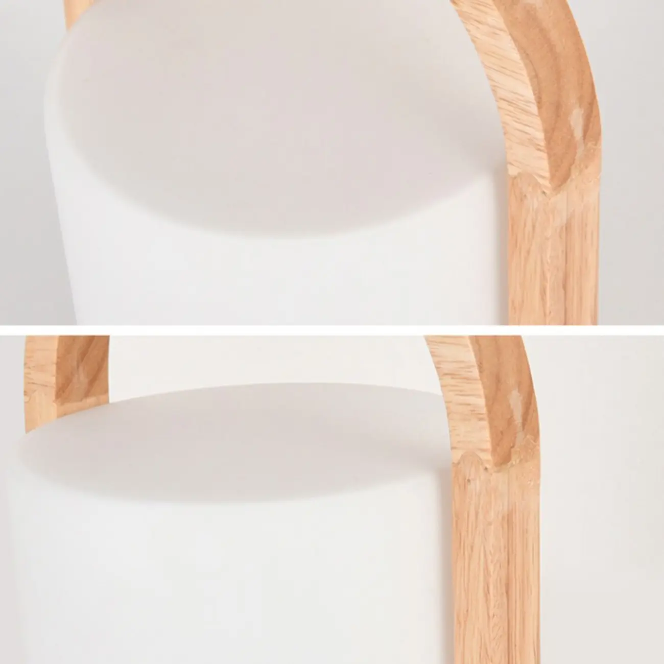 Natural Wood Barrel Glass Shade Cordless Table Lamp Image - 7 | homeyfad