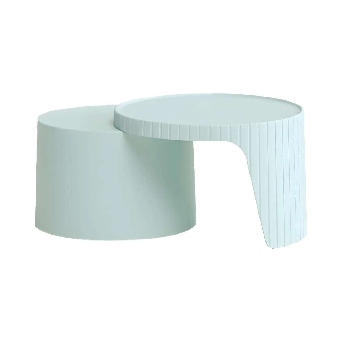 Round Nesting Coffee Table with Durable Acrylic Top and Space-Saving Design Image - 12 | homeyfad