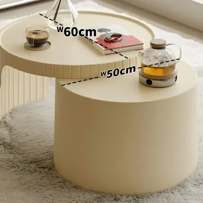 Round Nesting Coffee Table with Durable Acrylic Top and Space-Saving Design Image - 10