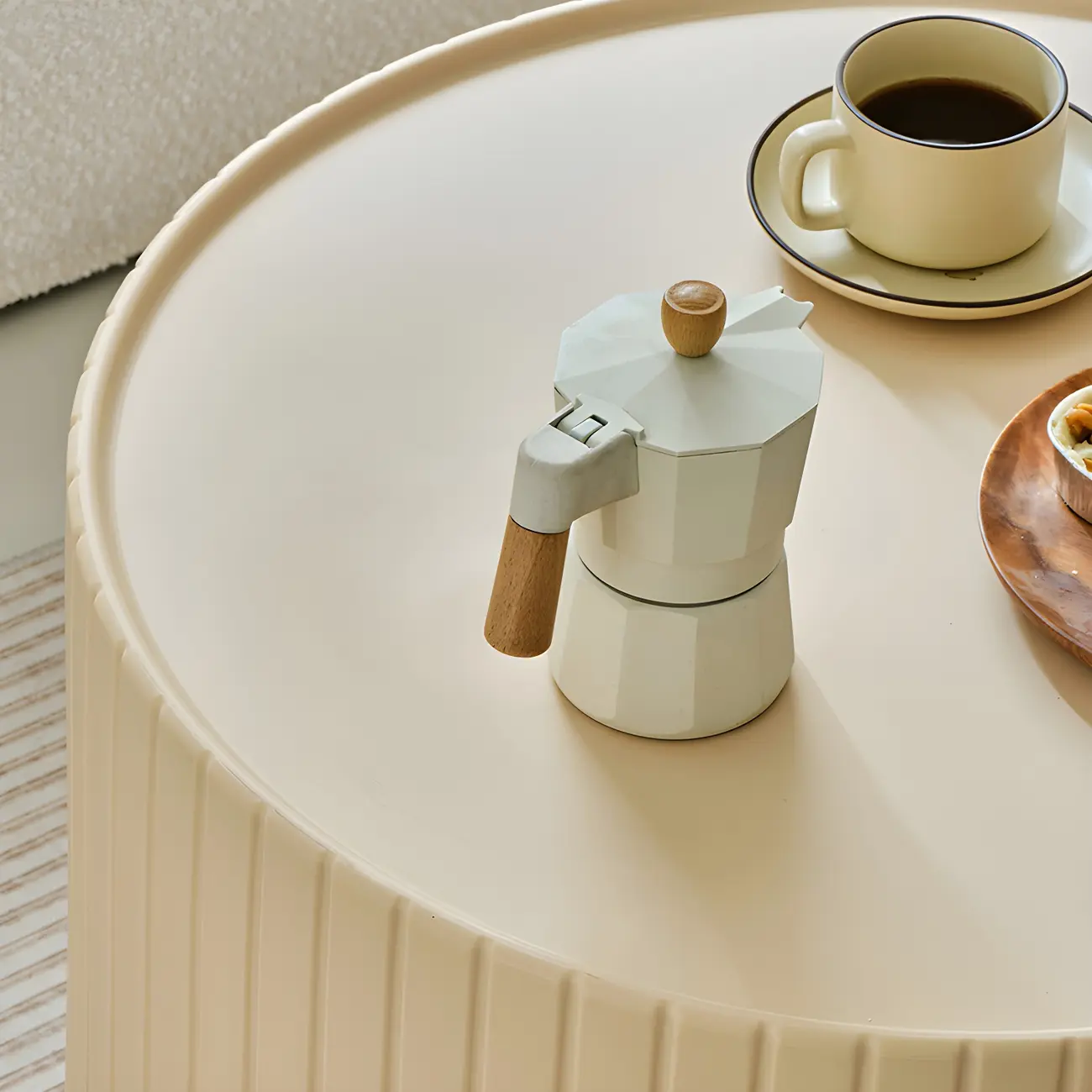 Round Nesting Coffee Table with Durable Acrylic Top and Space-Saving Design Image - 11 | homeyfad