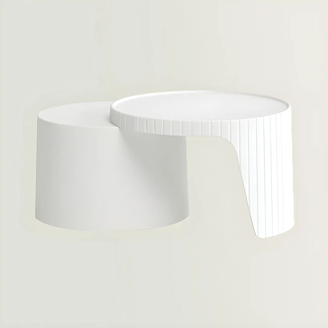 Round Nesting Coffee Table with Durable Acrylic Top and Space-Saving Design Image - 7 | homeyfad