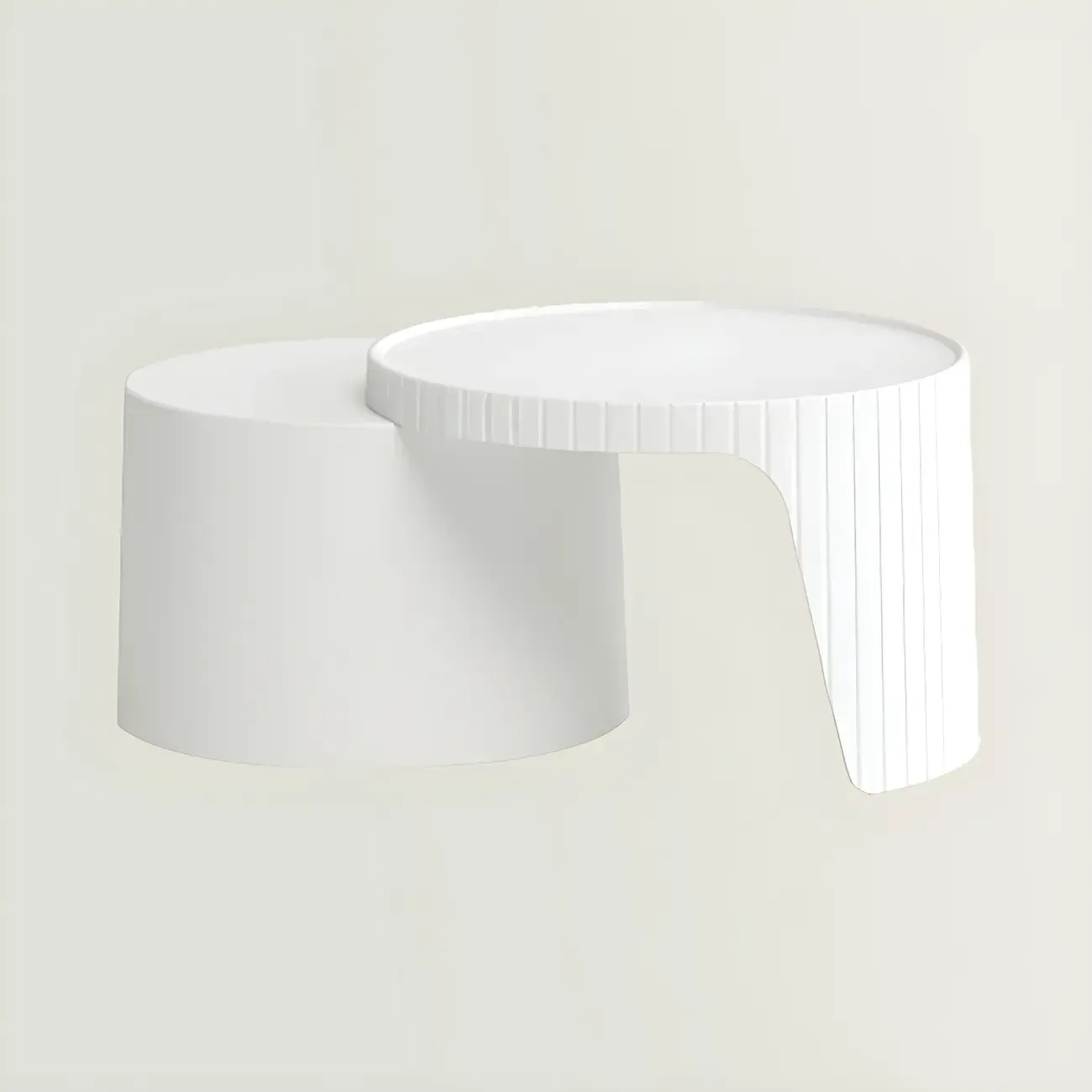 Round Nesting Coffee Table with Durable Acrylic Top and Space-Saving Design Image - 7