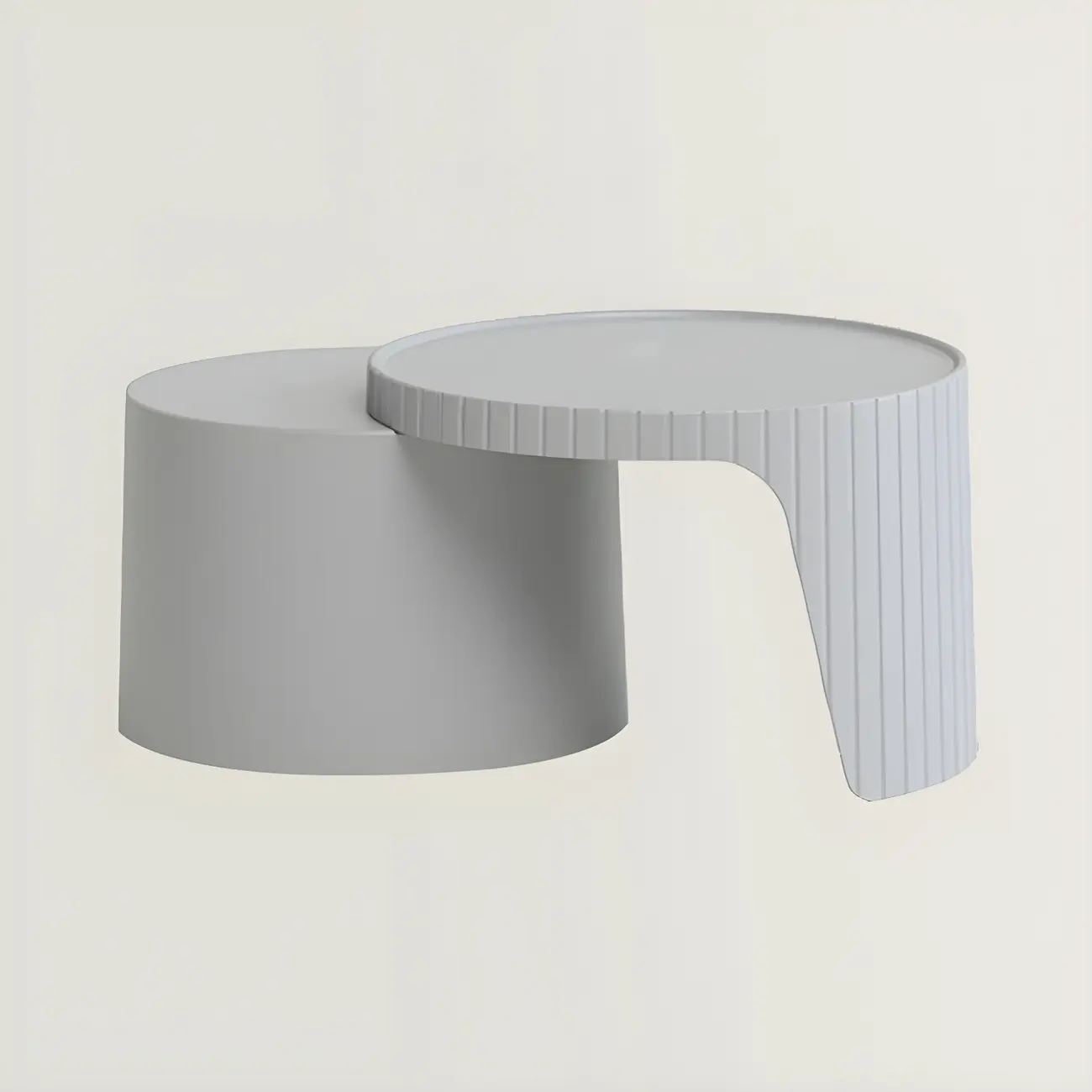 Round Nesting Coffee Table with Durable Acrylic Top and Space-Saving Design Image - 8 | homeyfad