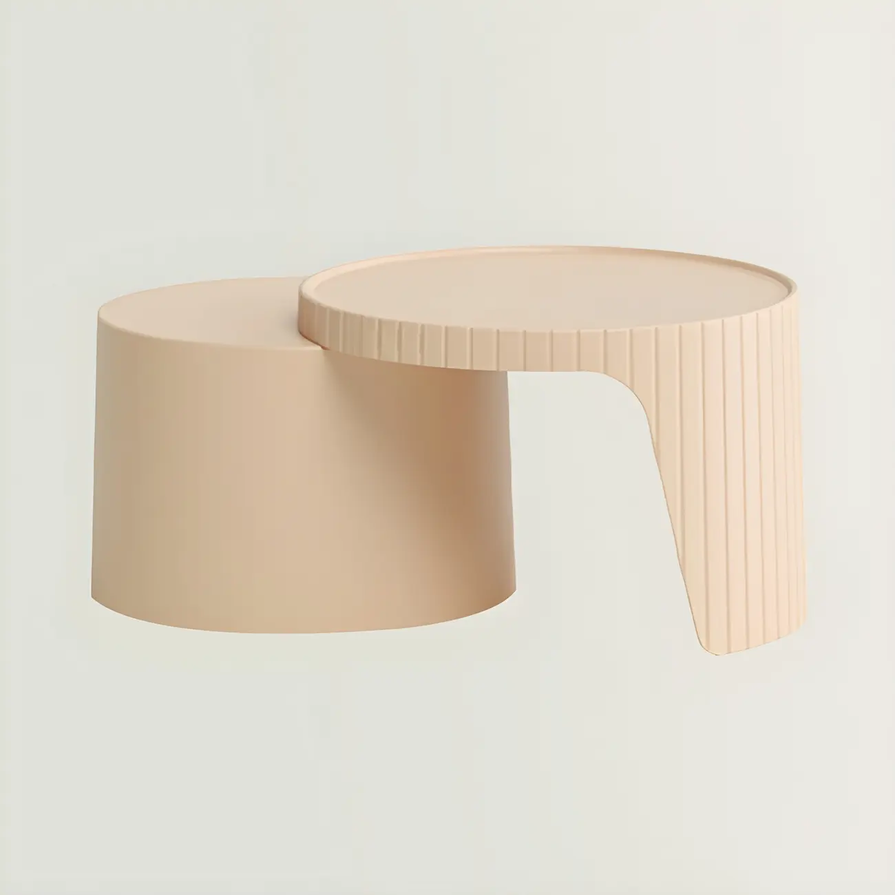 Round Nesting Coffee Table with Durable Acrylic Top and Space-Saving Design Image - 6 | homeyfad