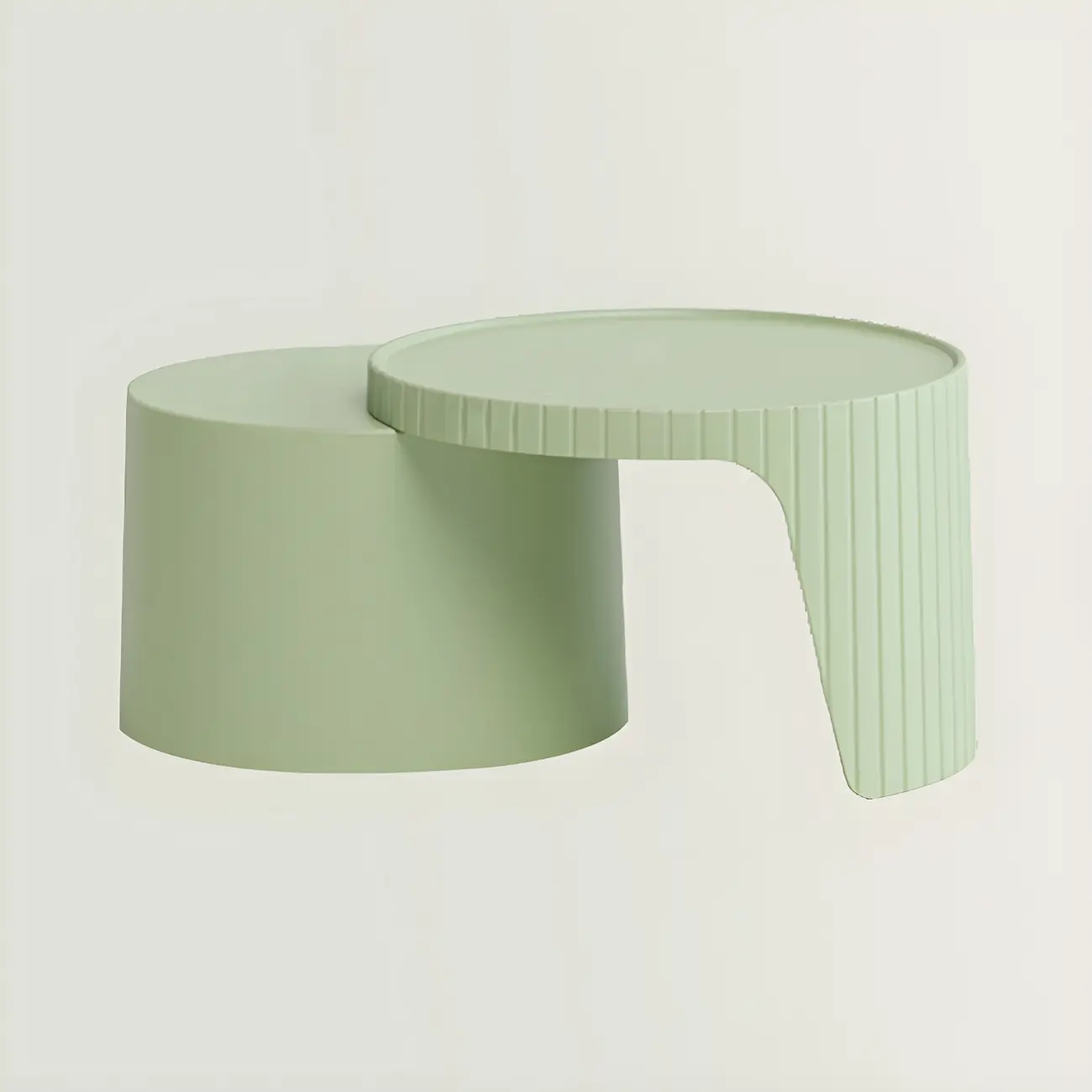 Round Nesting Coffee Table with Durable Acrylic Top and Space-Saving Design Image - 5 | homeyfad