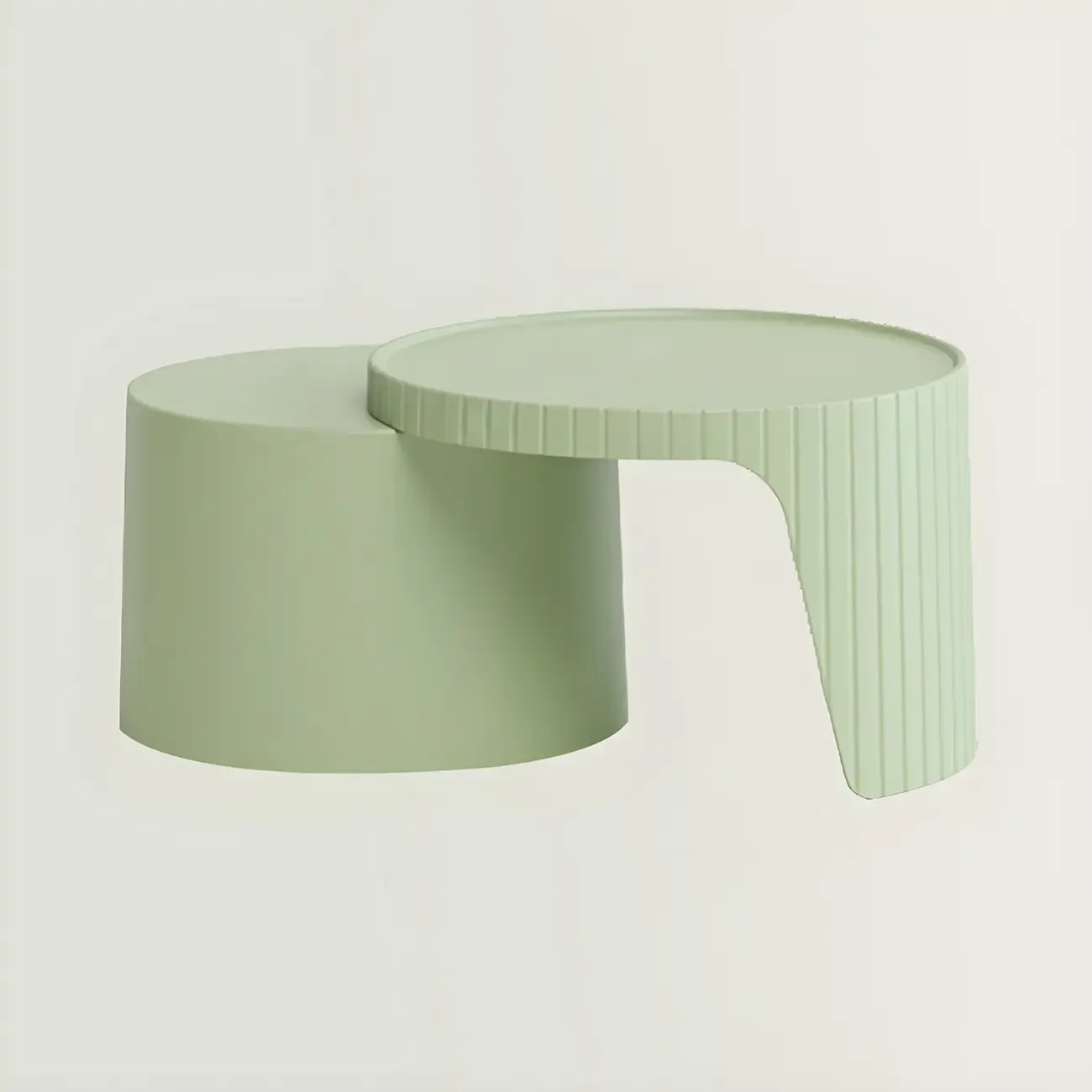 Round Nesting Coffee Table with Durable Acrylic Top and Space-Saving Design Image - 5