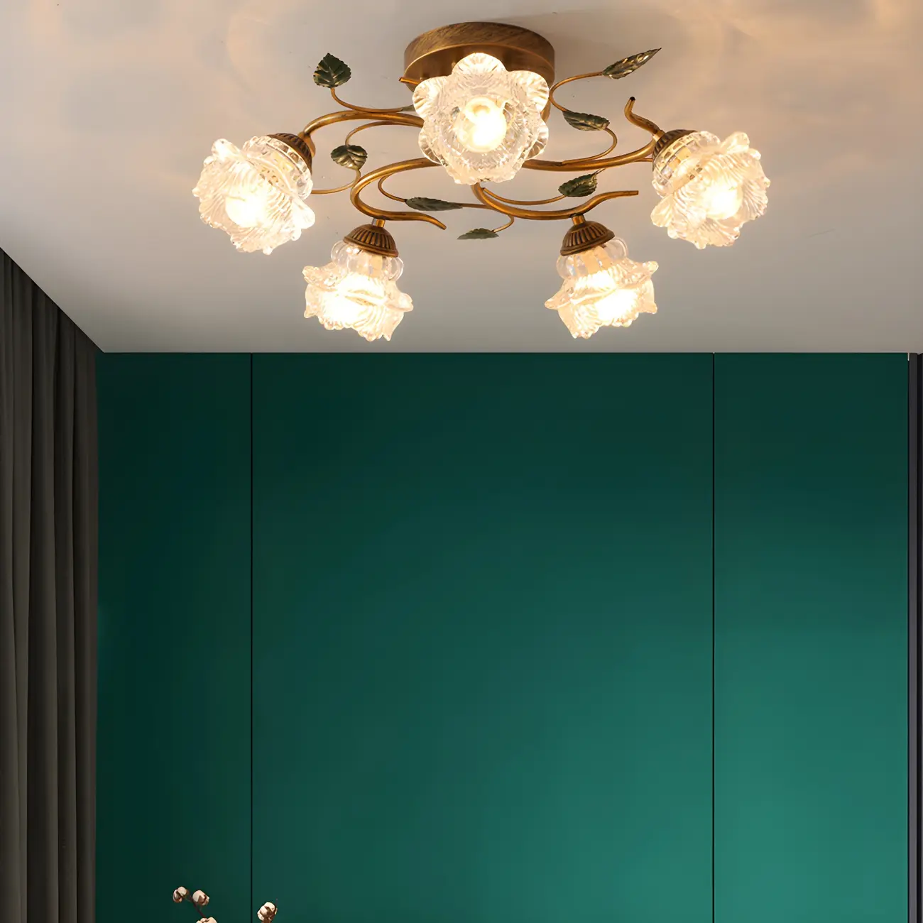 Modern Crystal Semi Flush Ceiling Light for Living Room Image - 4 | homeyfad