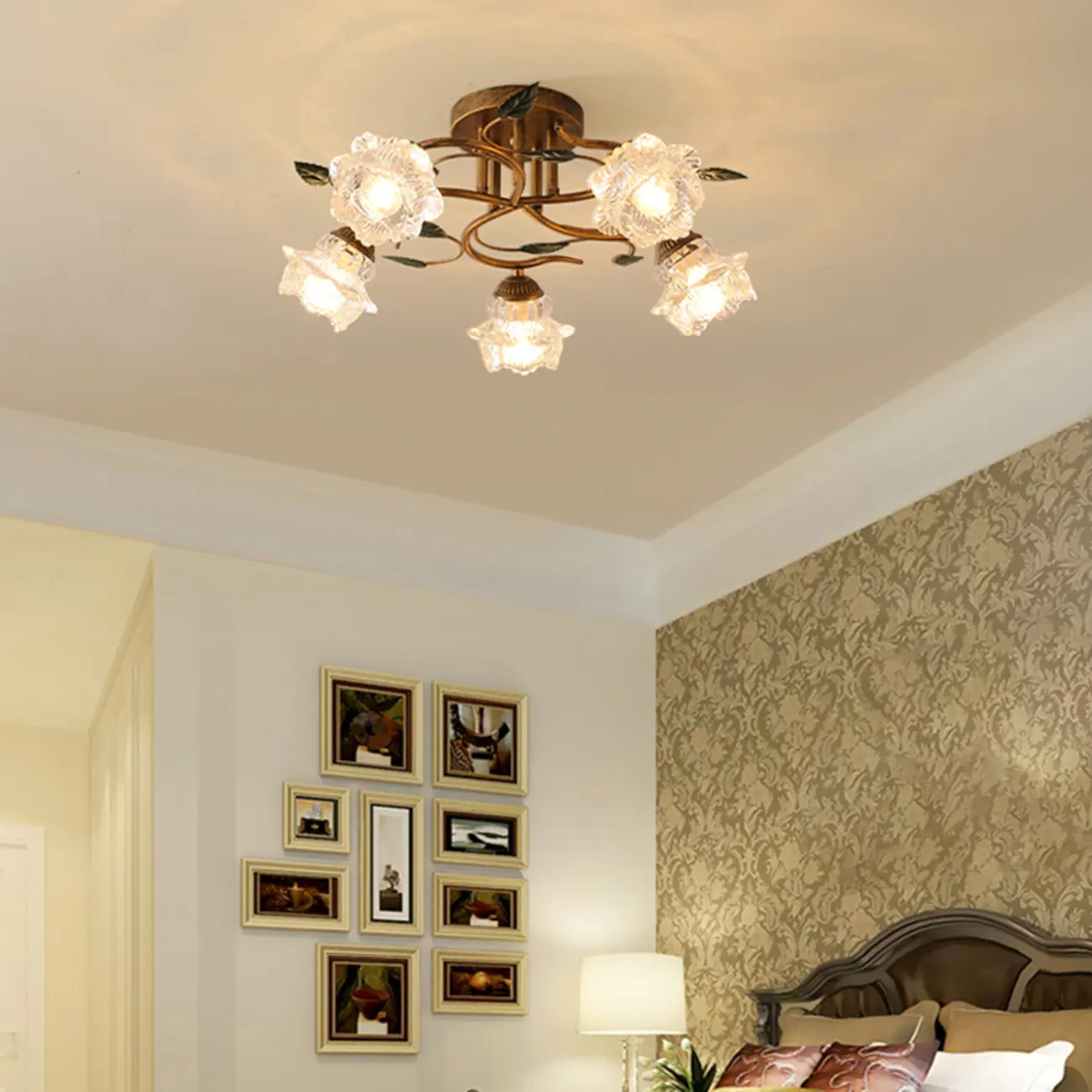 Modern Crystal Semi Flush Ceiling Light for Living Room Image - 2 | homeyfad