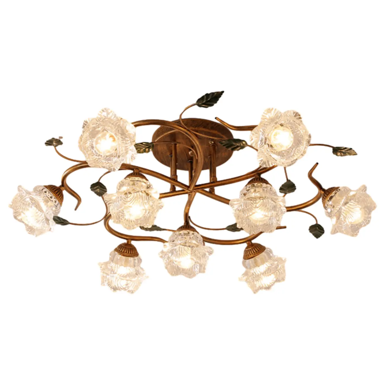 Modern Crystal Semi Flush Ceiling Light for Living Room Image - 5 | homeyfad