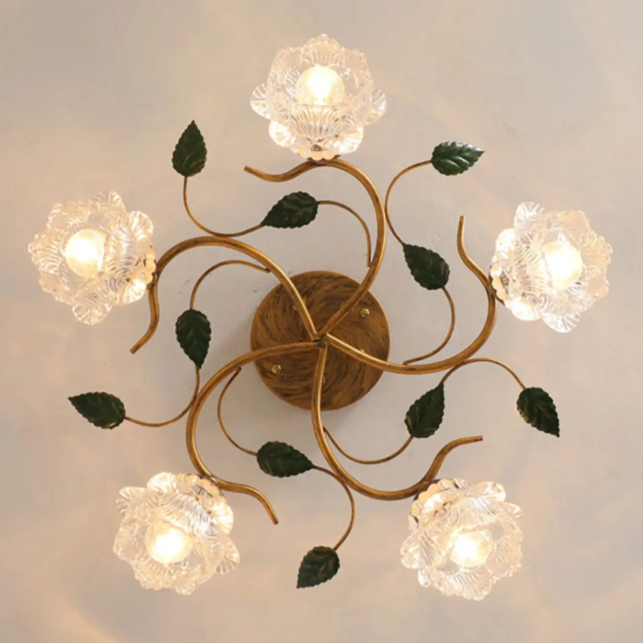 Modern Crystal Semi Flush Ceiling Light for Living Room Image - 7 | homeyfad