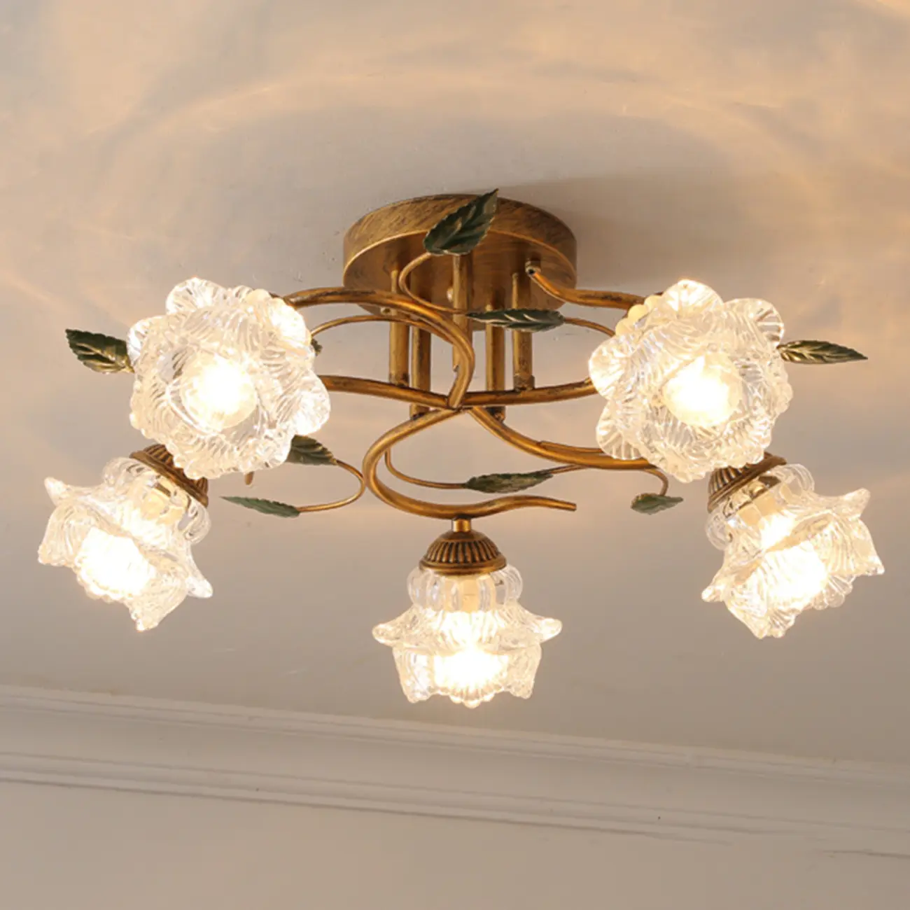 Modern Crystal Semi Flush Ceiling Light for Living Room Image - 8 | homeyfad