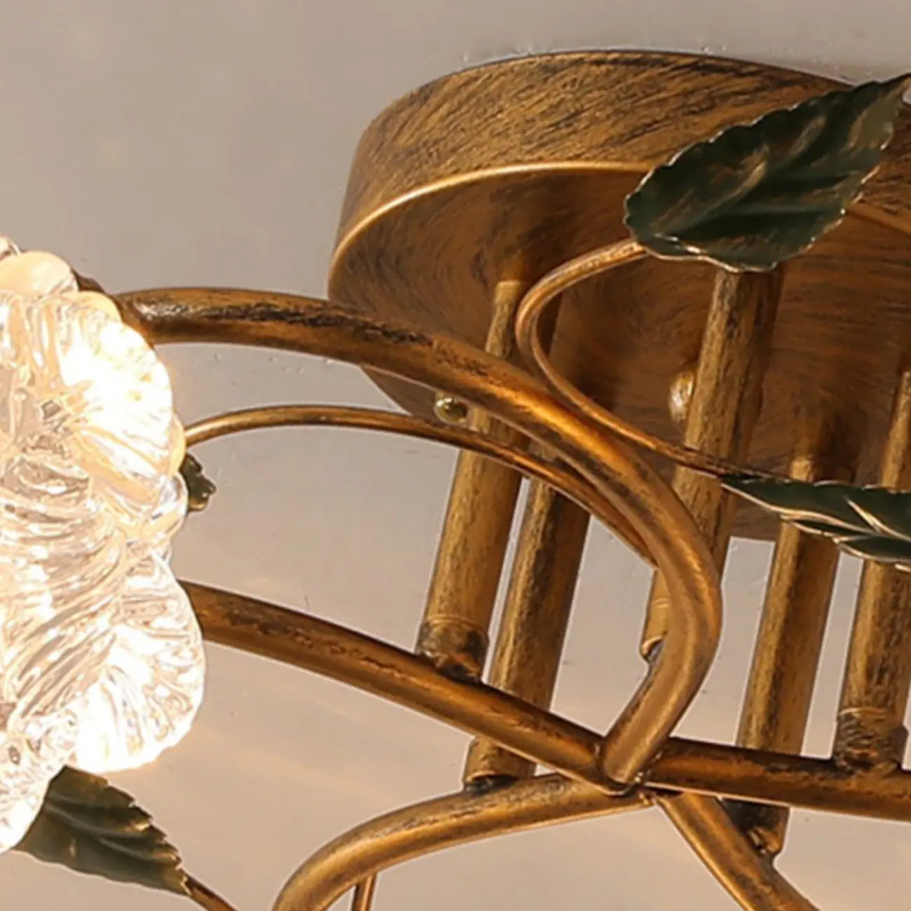 Modern Crystal Semi Flush Ceiling Light for Living Room Image - 10 | homeyfad