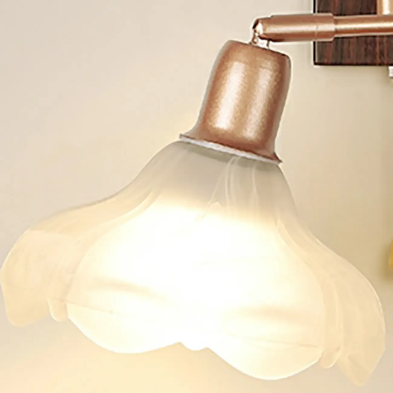 Vintage Walnut Metal Swing Arm Wall Light with Pull Chain Switch Image - 11