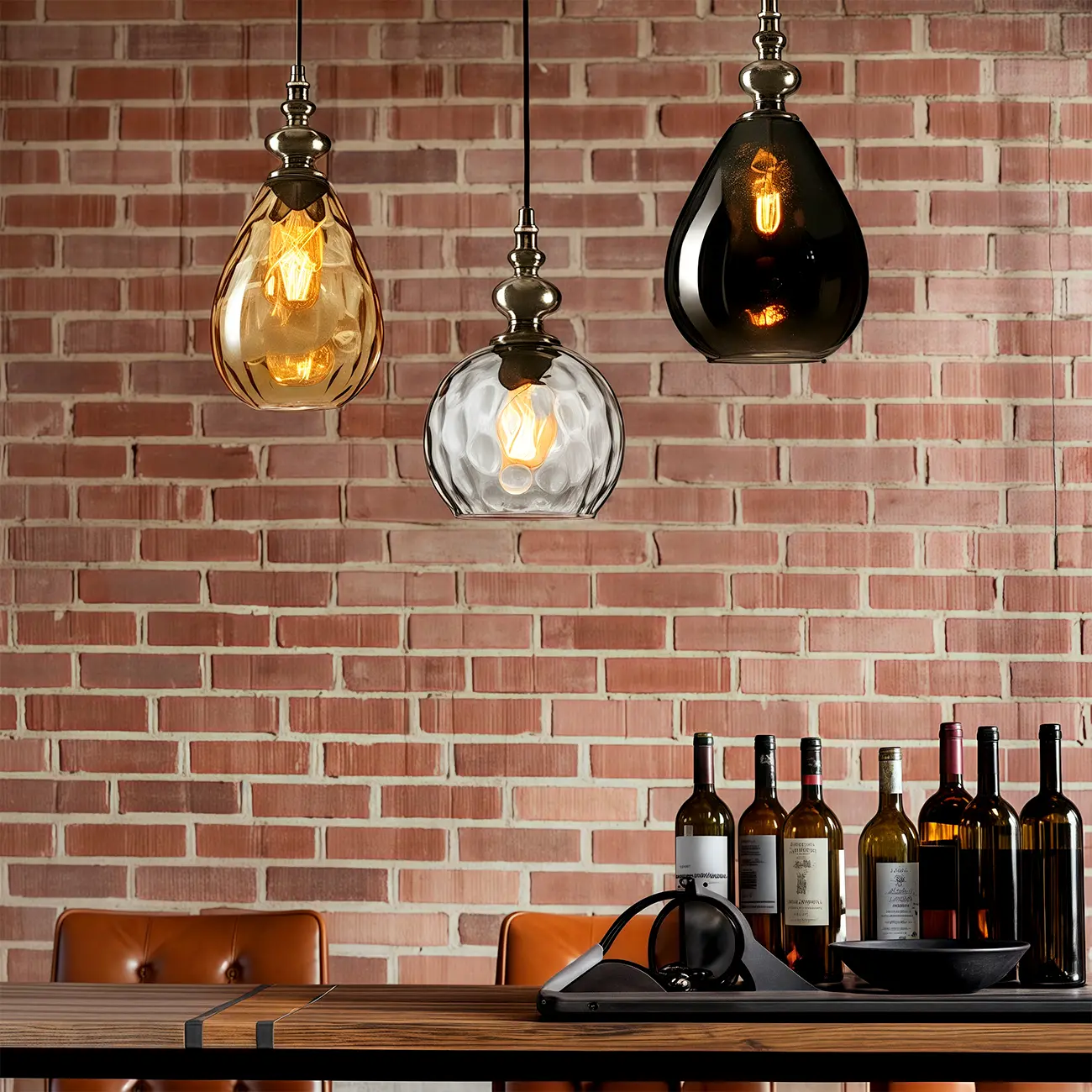 Dune Color Glass Drop Pendant Light for Home Decor Image - 2 | homeyfad