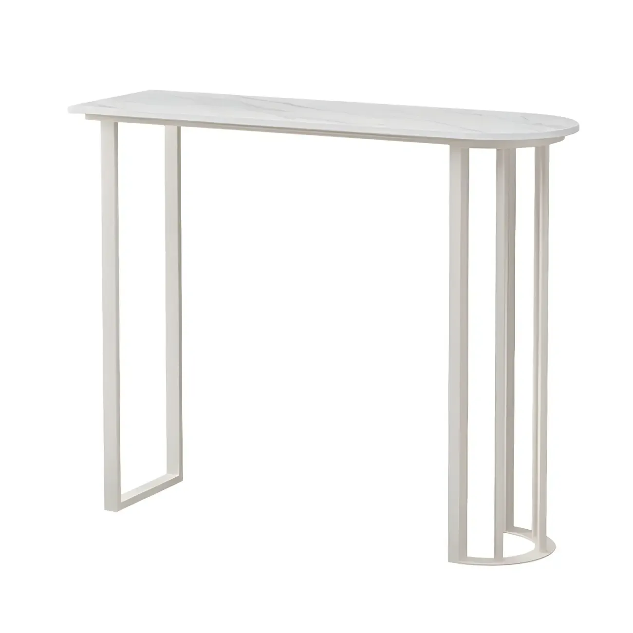 Modern Free Form White Stone Iron Base Bar Tables Image - 8
