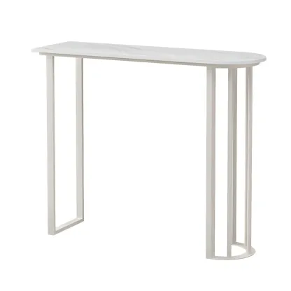 Modern Free Form White Stone Iron Base Bar Tables Image - 8