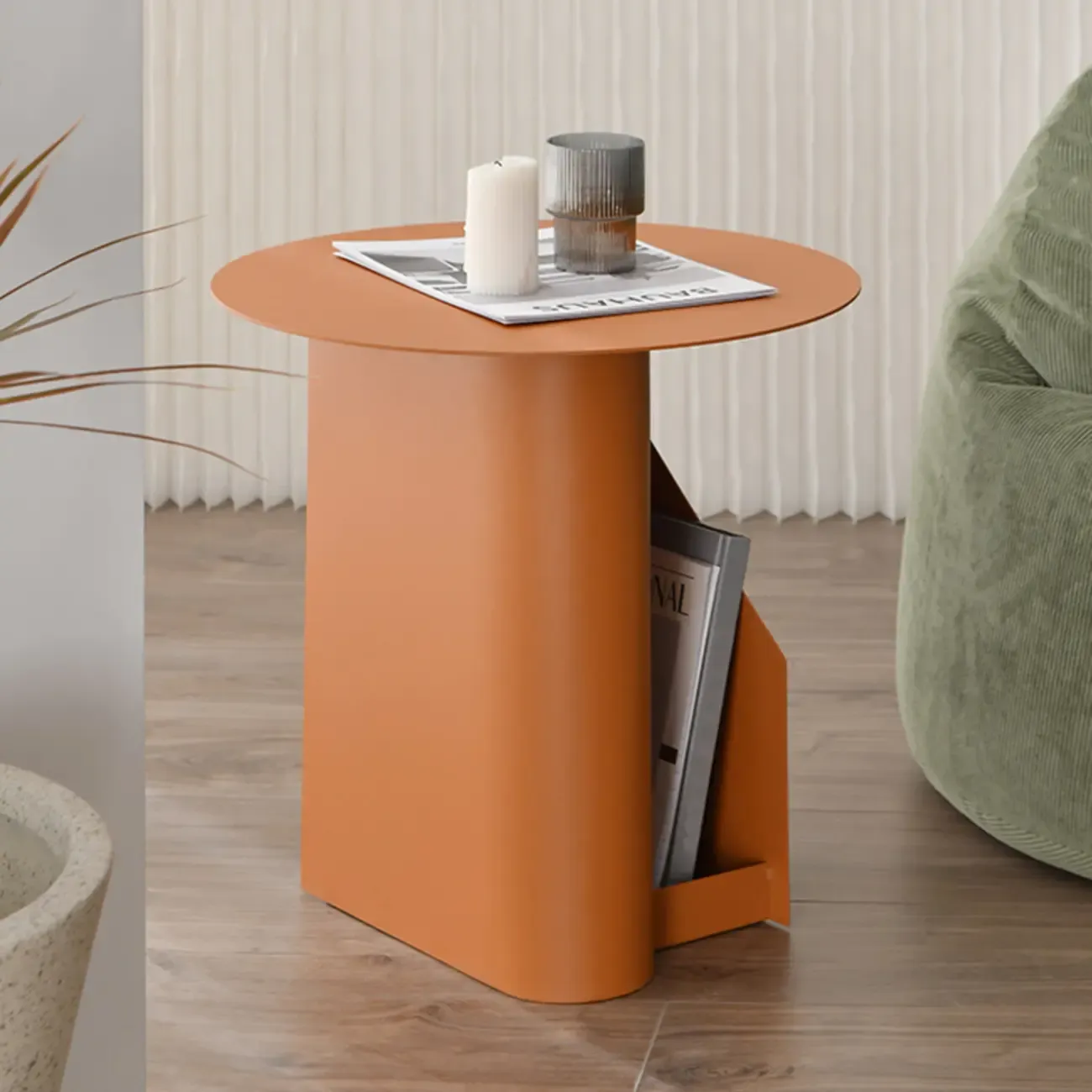 Scandinavian Abstract Iron Small Round Side Table Image - 5