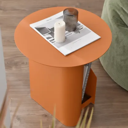 Scandinavian Abstract Iron Small Round Side Table Image - 2