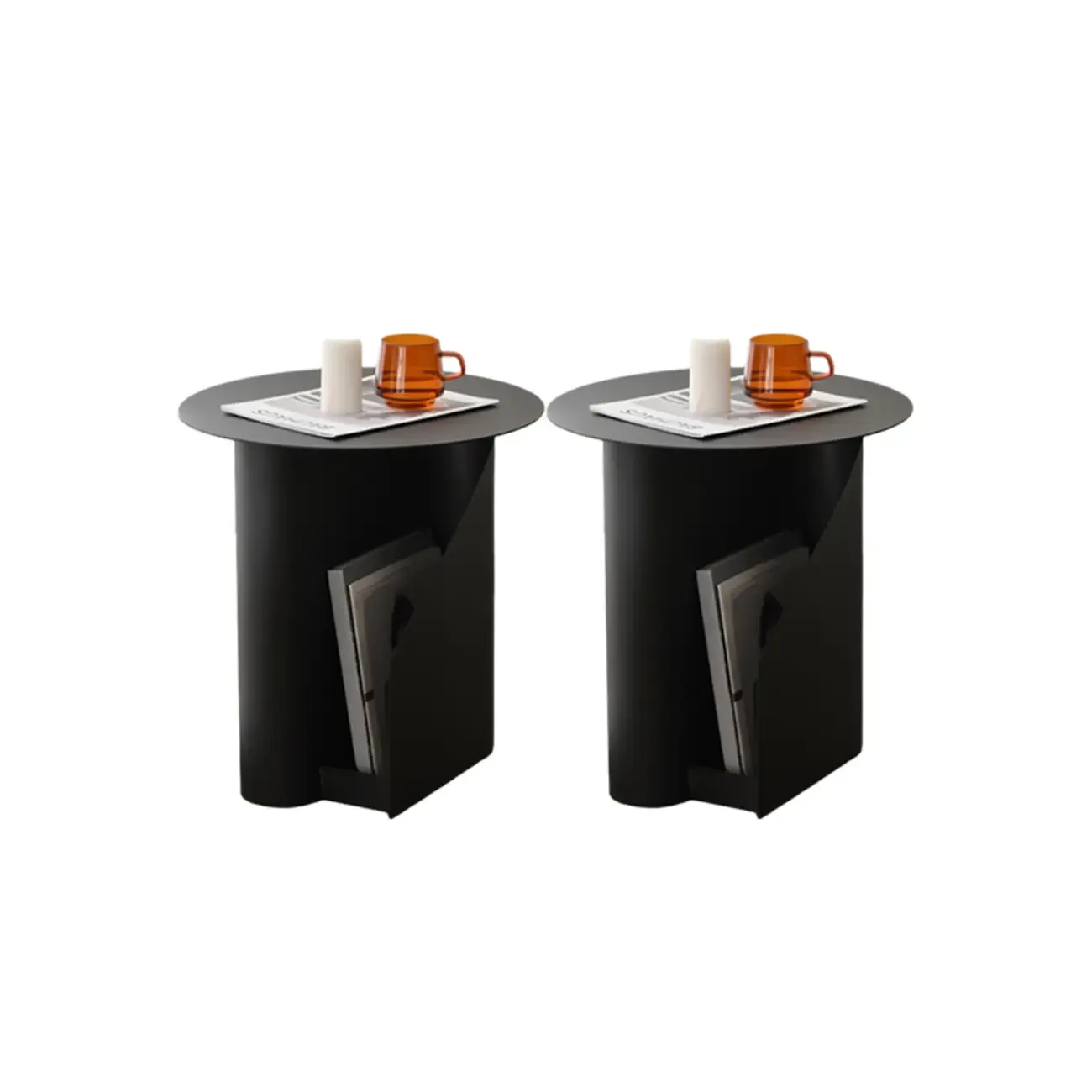 Scandinavian Abstract Iron Small Round Side Table Image - 13