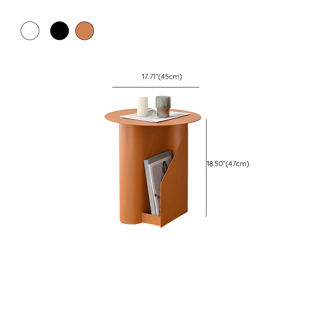 Scandinavian Abstract Iron Small Round Side Table #size