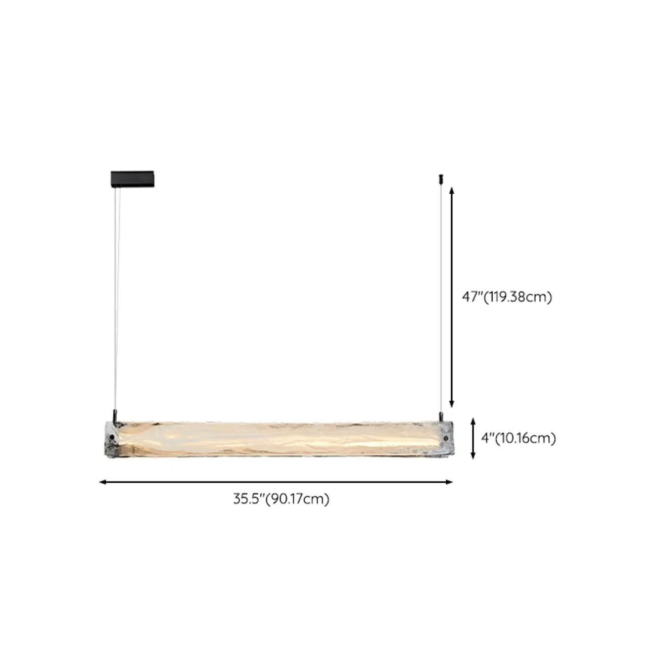 Modern Dimmable LED Island Light Stylish Linear Glass for Kitchen #size