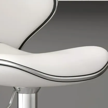 Leather Cushioned Saddle Swivel Adjustable Bar Stool Image - 10