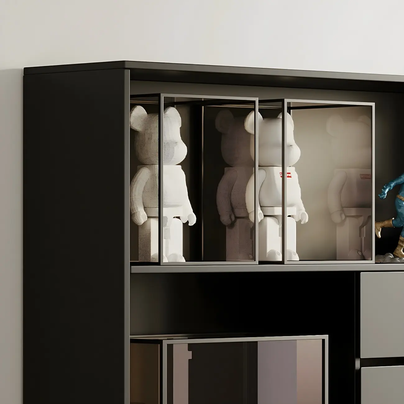 Contemporary Wood Multi-Shelf Black Storage Bookcase Image - 9 | homeyfad