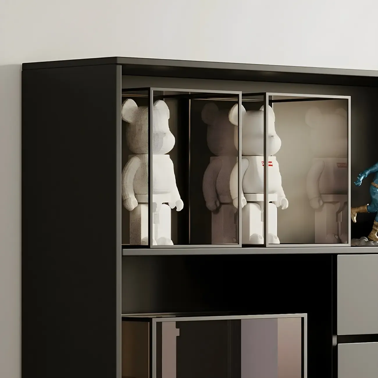 Contemporary Wood Multi-Shelf Black Storage Bookcase Image - 9