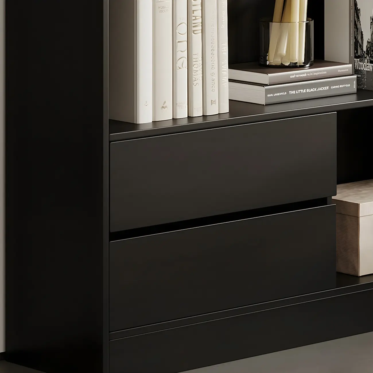 Contemporary Wood Multi-Shelf Black Storage Bookcase Image - 11 | homeyfad