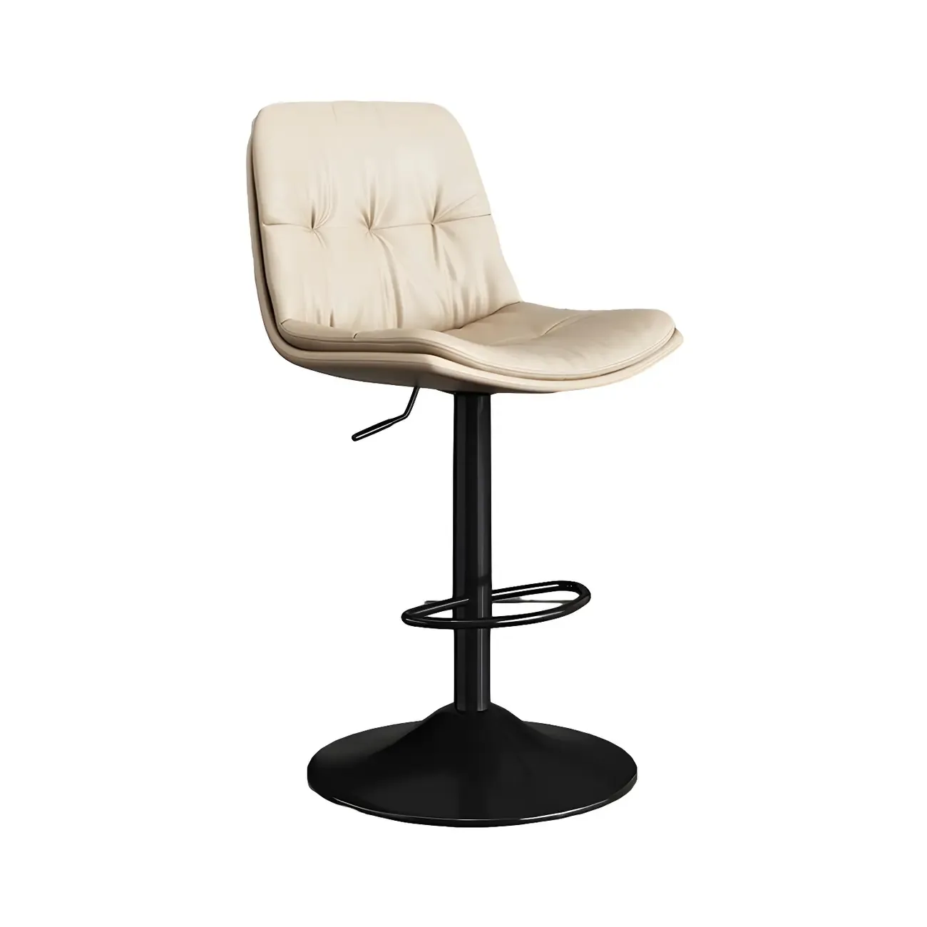 Modern Leather Adjustable Armless Bar Stools for Home Bar Image - 9