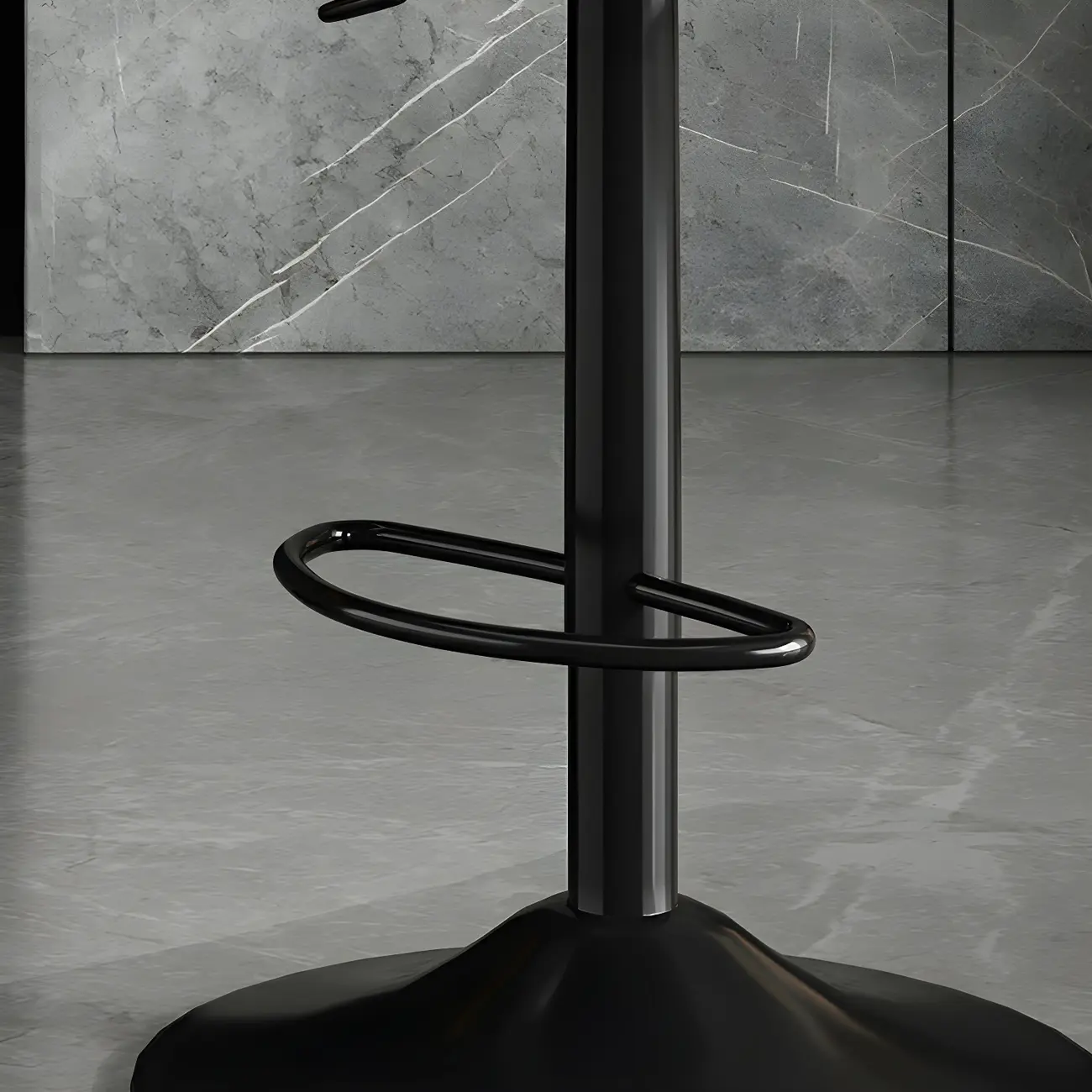 Modern Leather Adjustable Armless Bar Stools for Home Bar Image - 14 | homeyfad