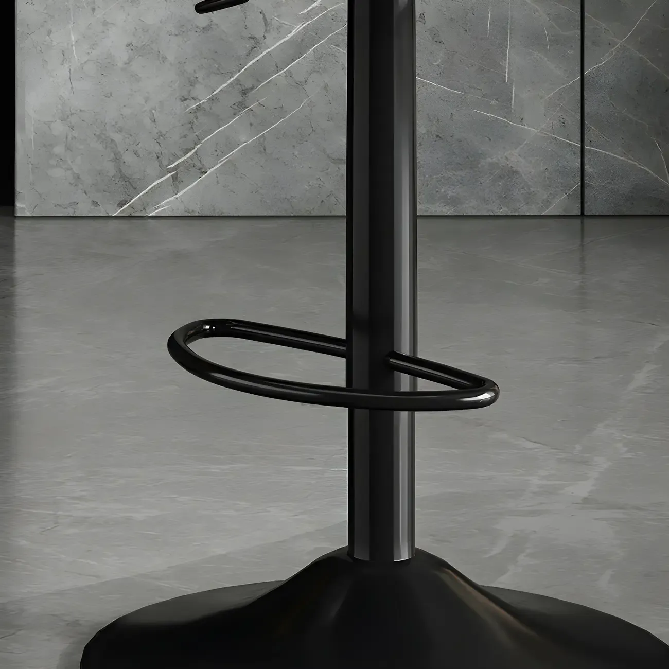 Modern Leather Adjustable Armless Bar Stools for Home Bar Image - 14