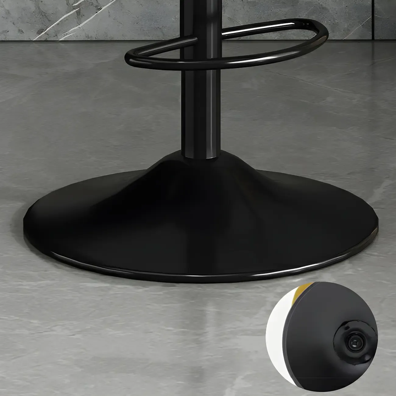 Modern Leather Adjustable Armless Bar Stools for Home Bar Image - 15