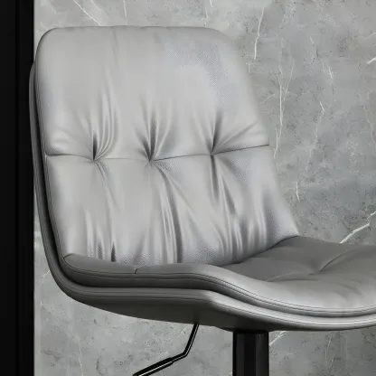 Modern Leather Adjustable Armless Bar Stools for Home Bar Image - 17