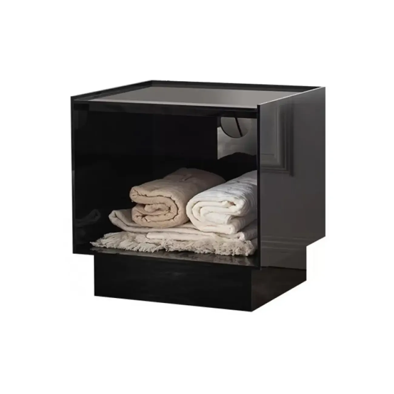 Modern Small Acrylic Nightstand with Drawer Image - 12