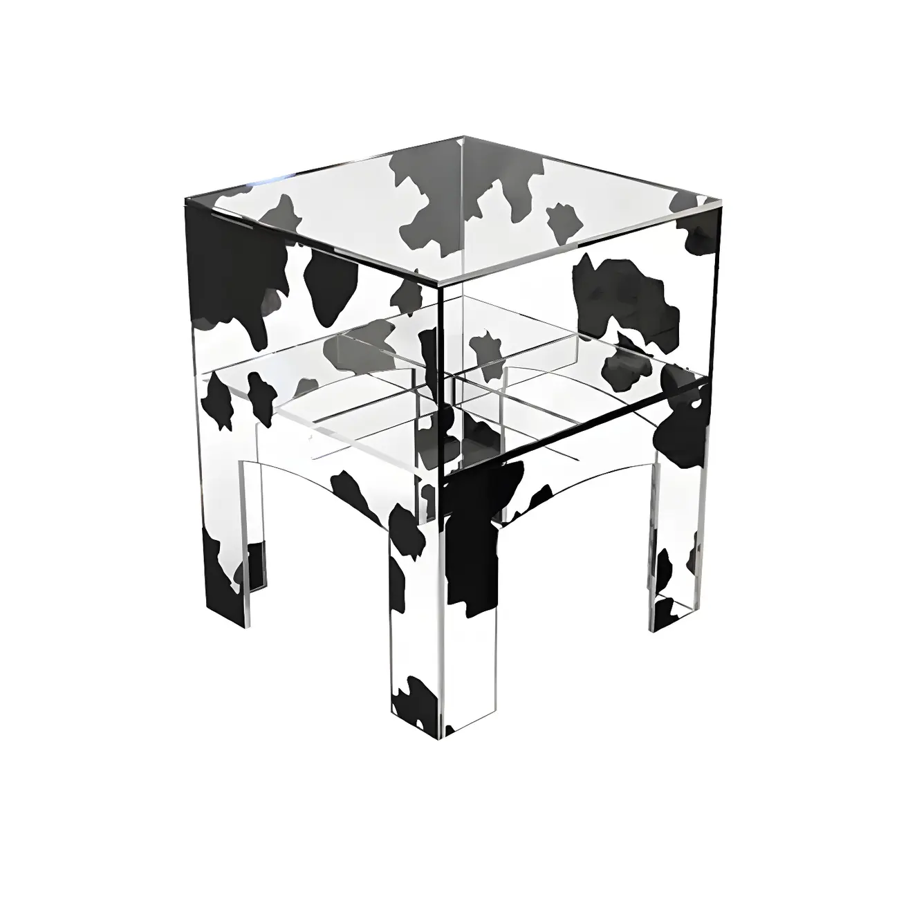 Modern Small Acrylic Nightstand with Drawer Image - 21 | homeyfad