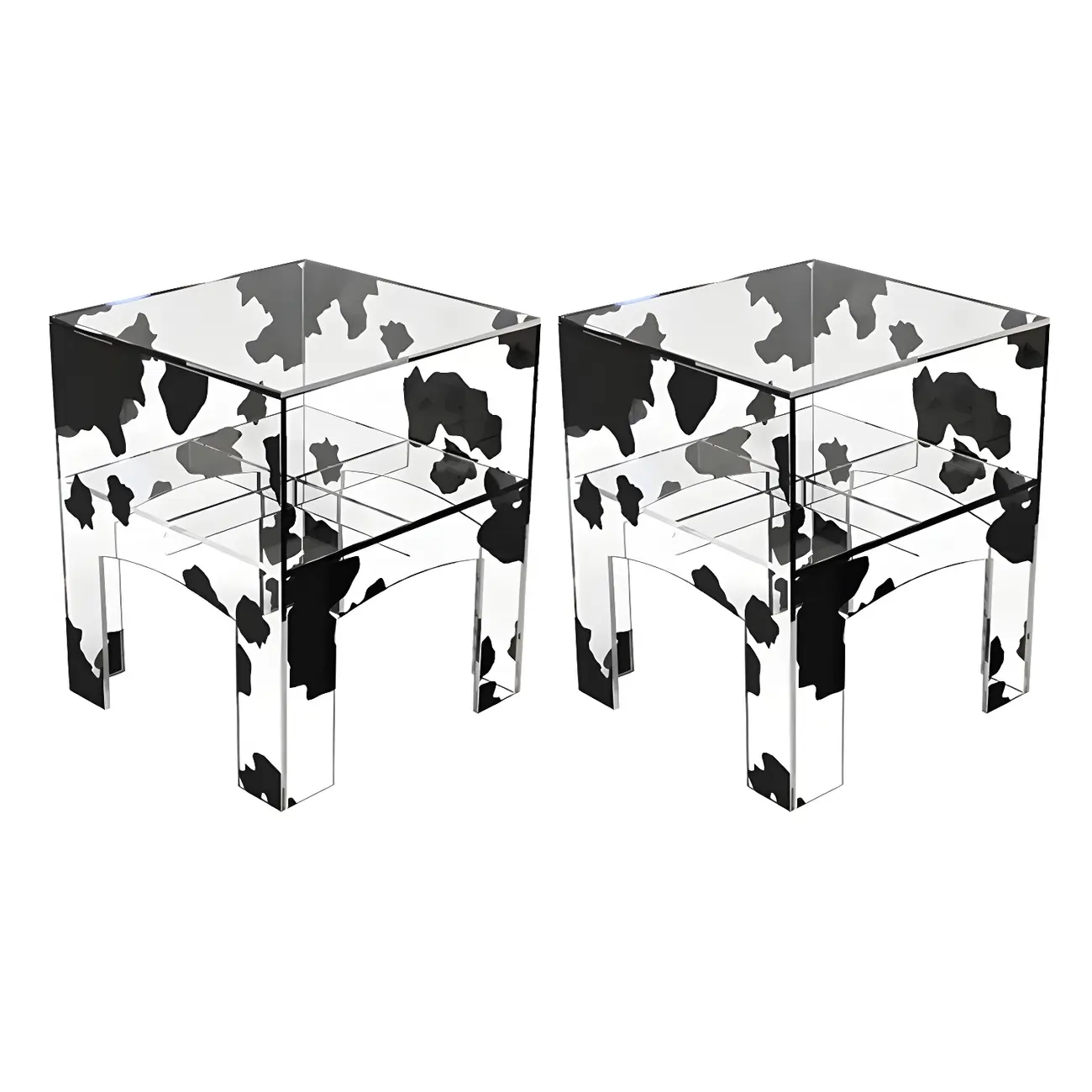 Modern Small Acrylic Nightstand with Drawer Image - 22 | homeyfad