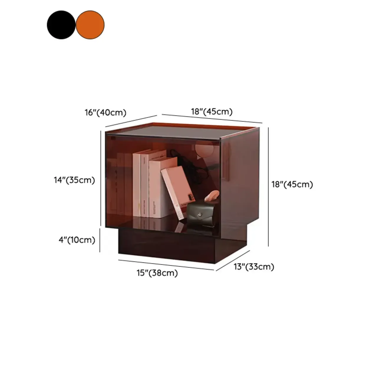 Modern Small Acrylic Nightstand with Drawer Image - 9