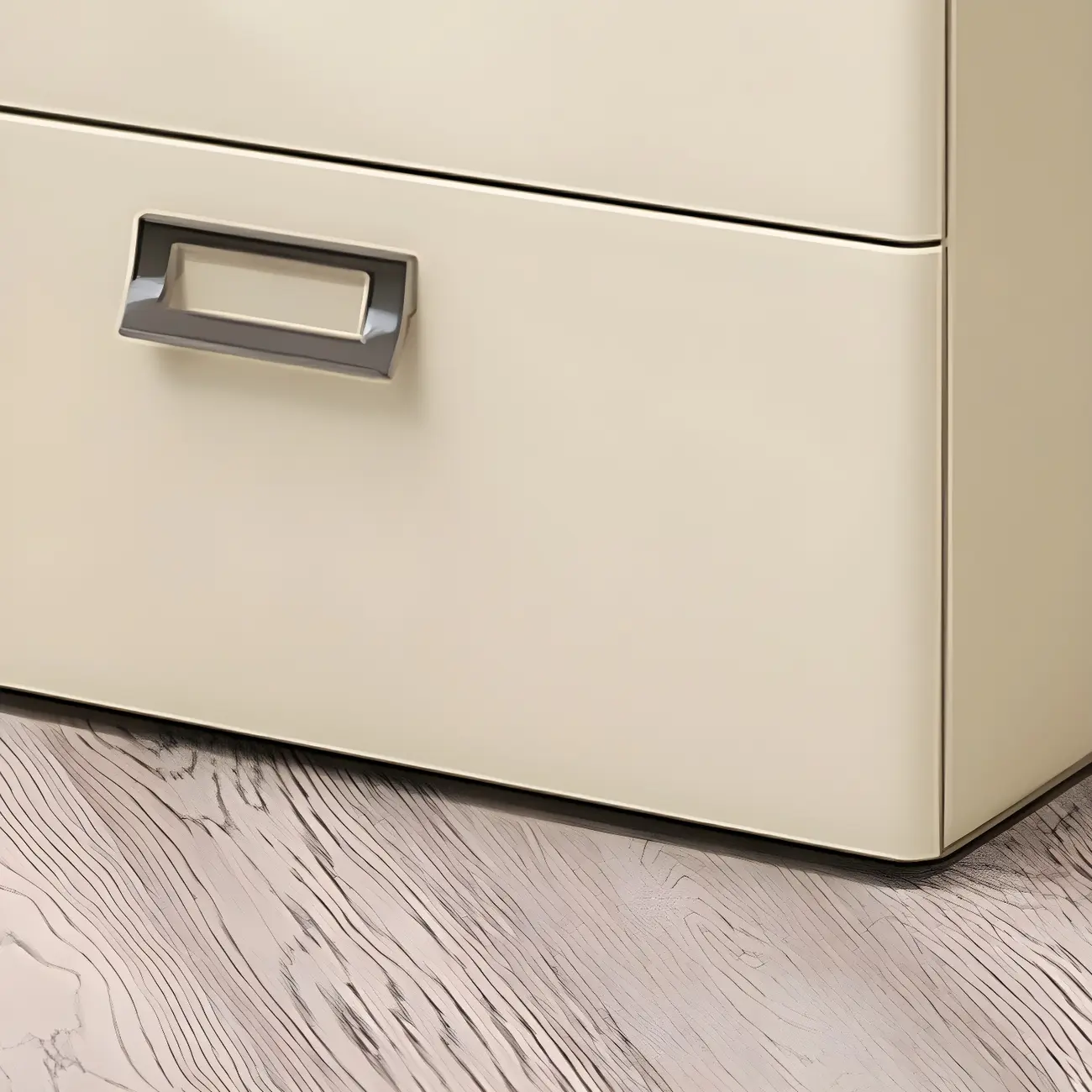 Modern Faux Leather 2 Drawers Nightstand with Stone Top Image - 8 | homeyfad