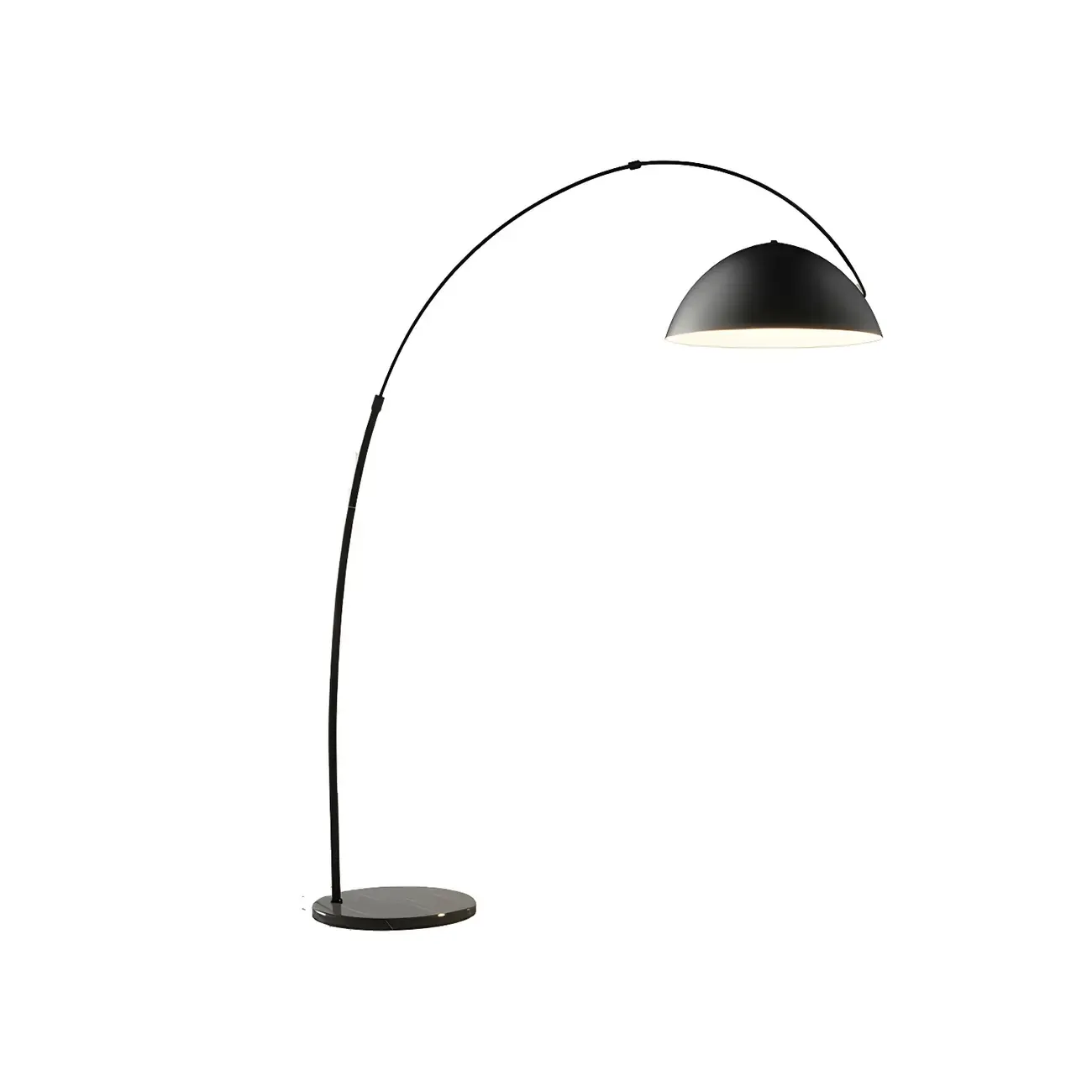 Large Modern Minimalist Adjustable Metal Arc Dome Floor Lamp Image - 9