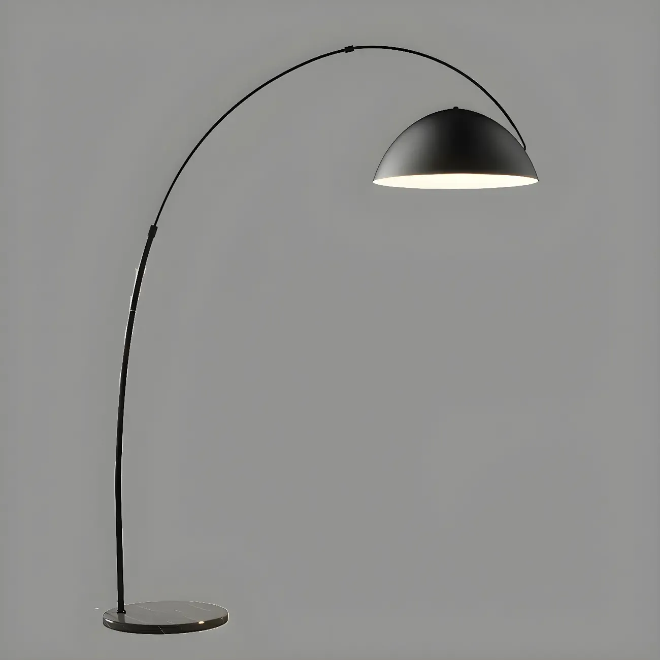 Large Modern Minimalist Adjustable Metal Arc Dome Floor Lamp Image - 7