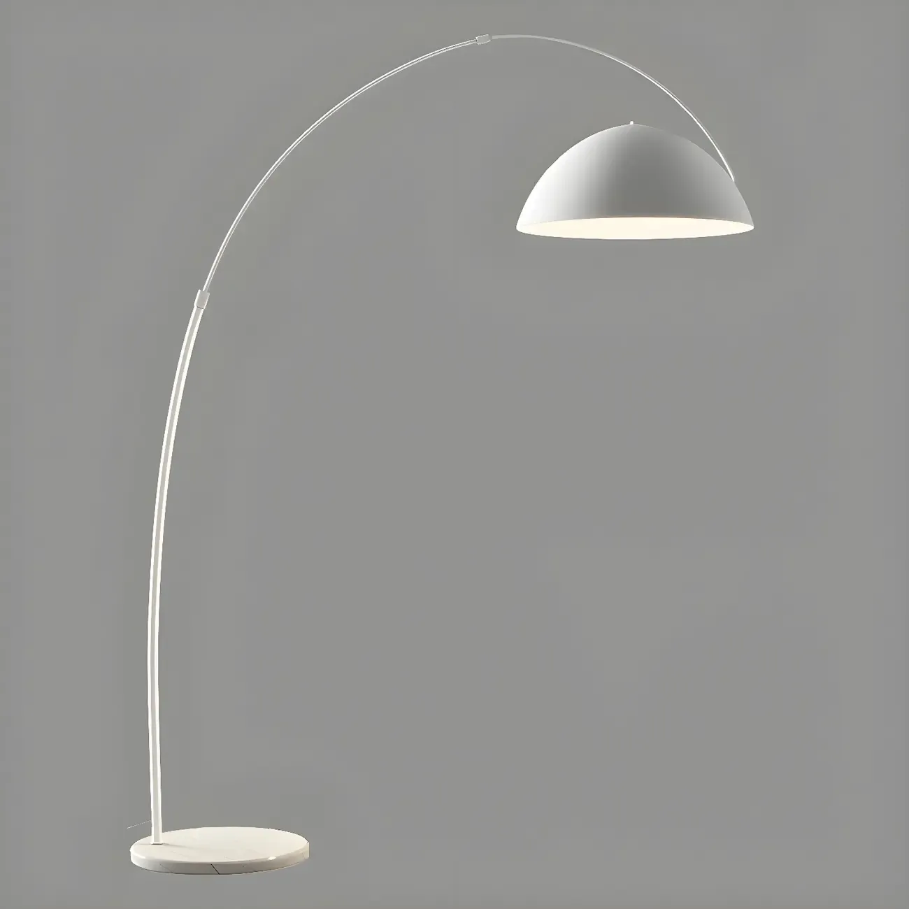 Large Modern Minimalist Adjustable Metal Arc Dome Floor Lamp Image - 8