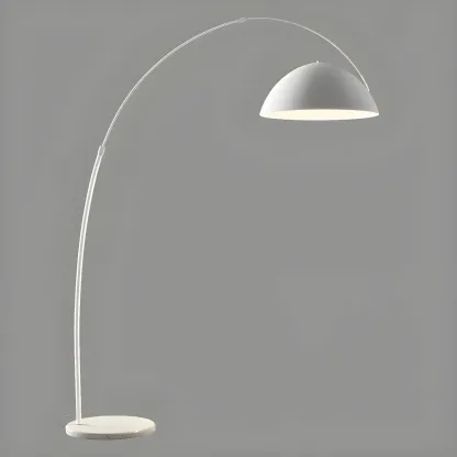 Large Modern Minimalist Adjustable Metal Arc Dome Floor Lamp Image - 8