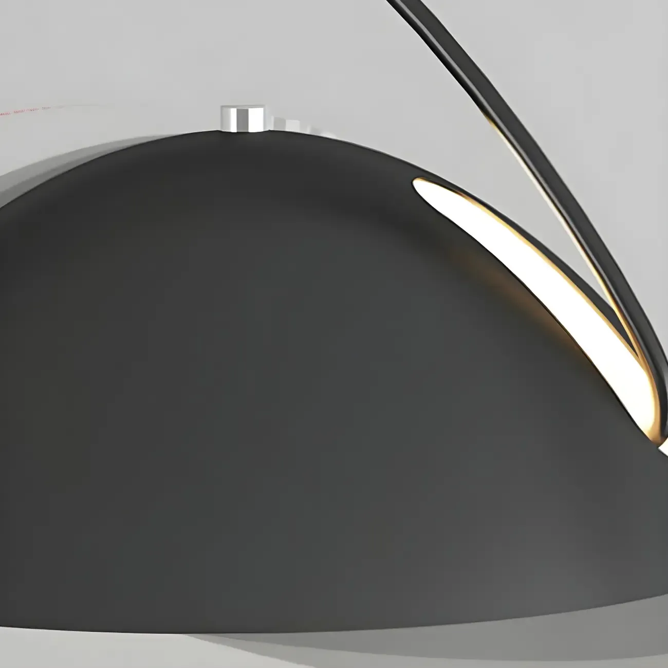 Large Modern Minimalist Adjustable Metal Arc Dome Floor Lamp Image - 10