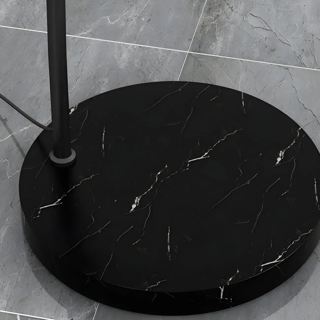 Large Modern Minimalist Adjustable Metal Arc Dome Floor Lamp Image - 12