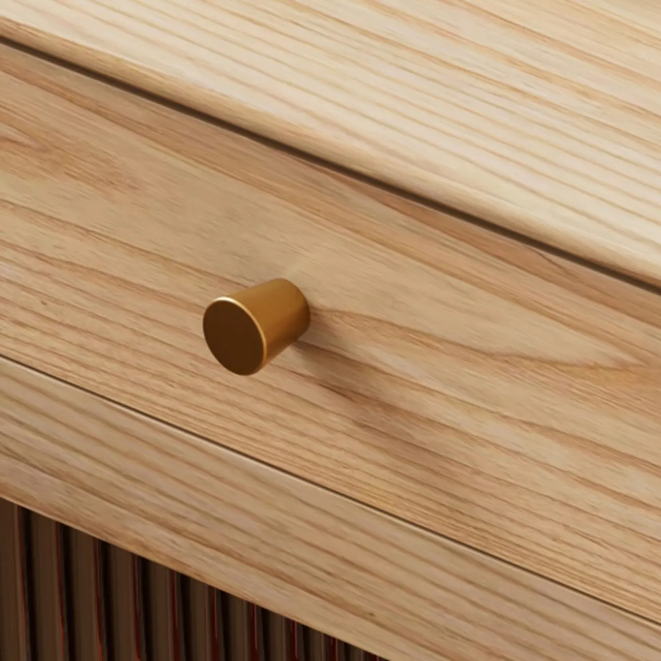 Natural Ash Wooden Drawer Cabinet Nightstand with Legs Image - 13 | homeyfad